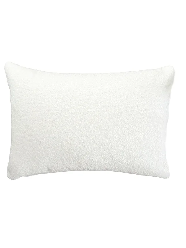 Silk Pillows for Smooth Skin and HairWhite Boucle 14x20 Indoor Outdoor Pillow