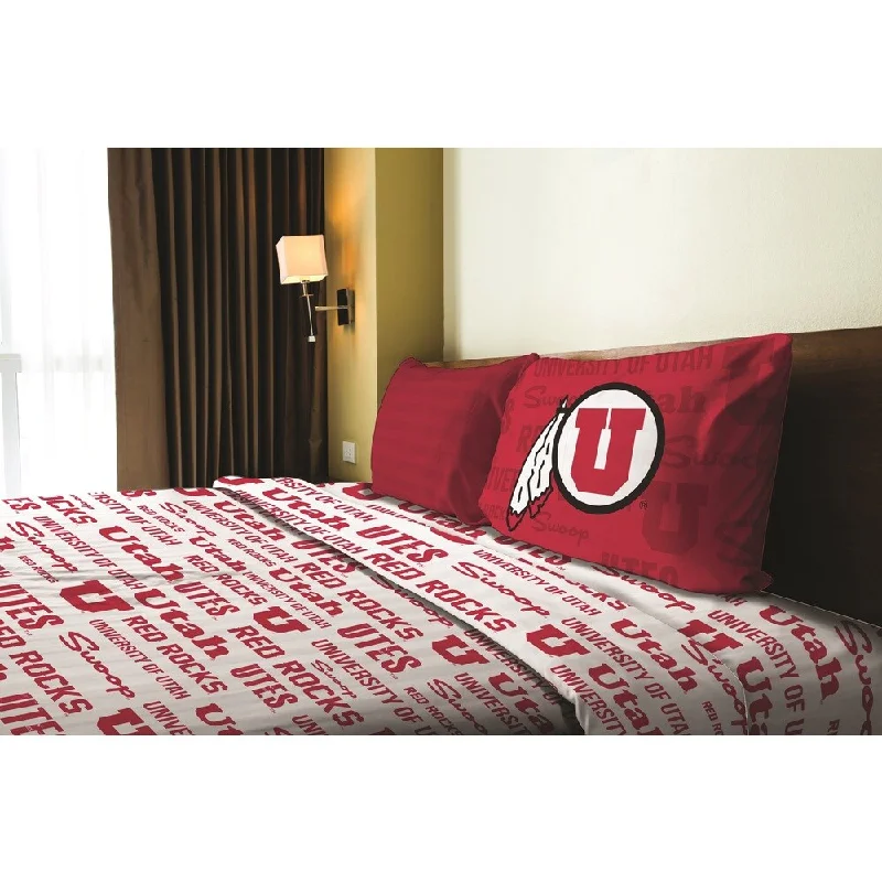 Sheet Sets with Multiple Pillowcase OptionsCOL 820 Utah Twin Sheet Set Anthem - red/white