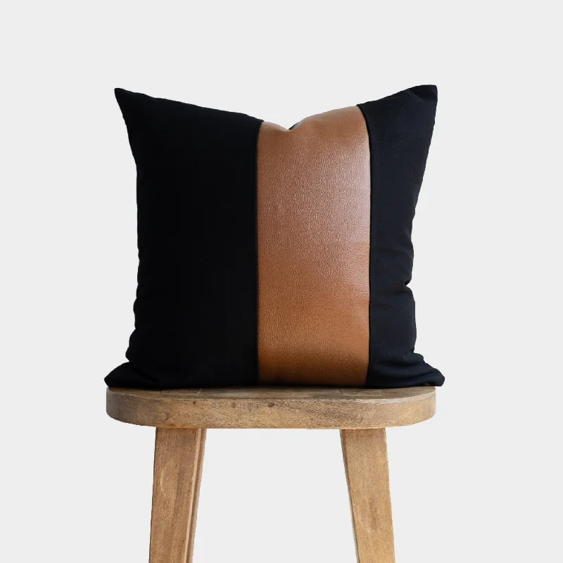 Velvet Pillows for a Touch of EleganceBlack - Leather Stripe - 20"