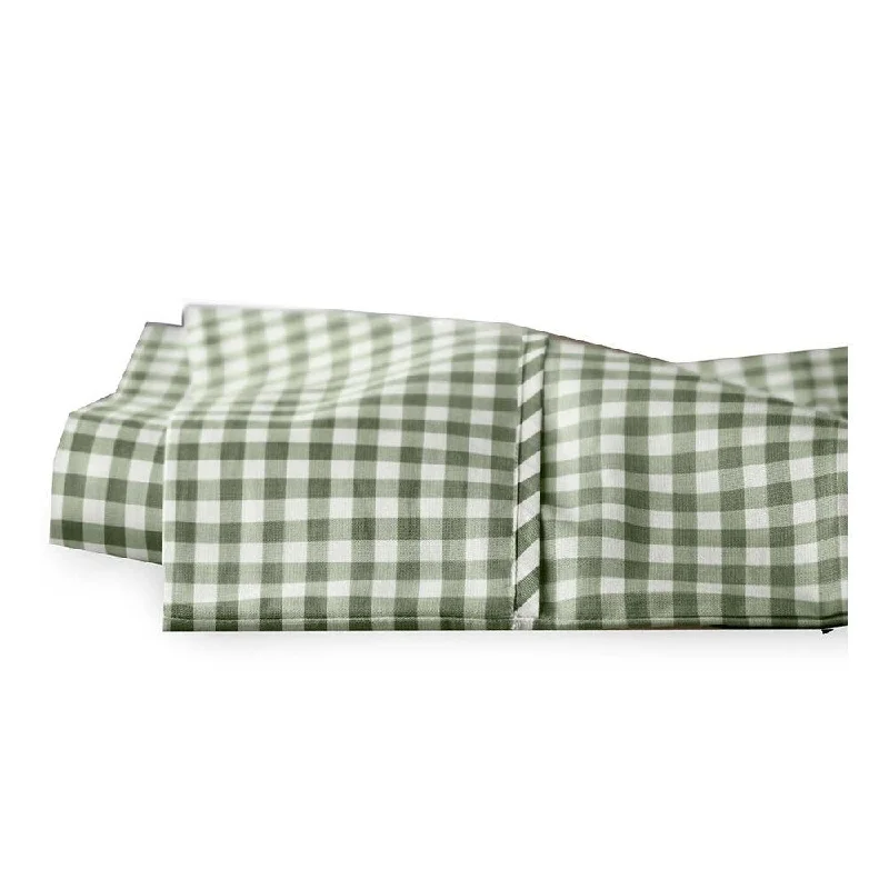 Thermal - Regulating Bamboo Sheets for All - Season ComfortQueen Gingham Cotton Percale Sheet Set - Sage