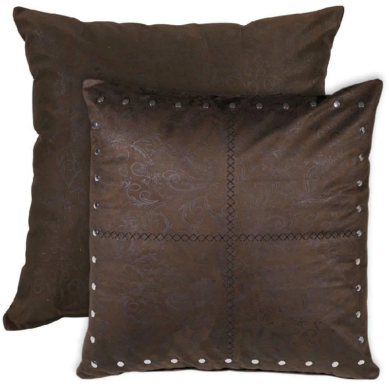 Feather Pillows for a Luxurious SleepTucson Chocolate Studded Reversible Faux Leather Euro Sham