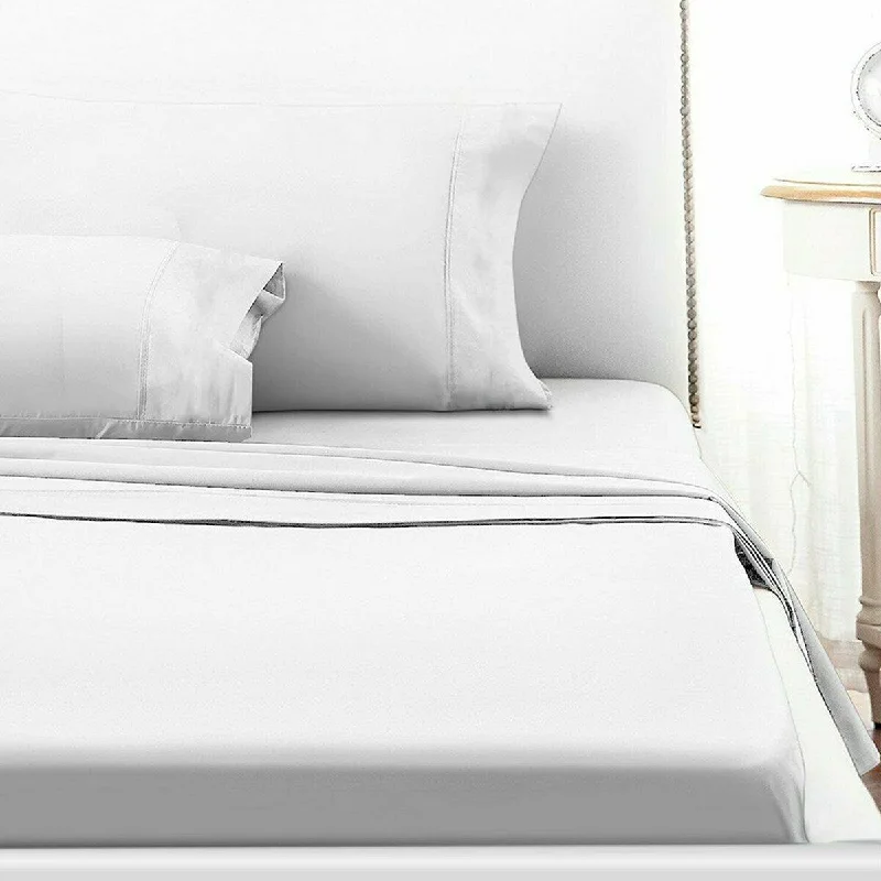 Fitted Sheets with Reinforced Corners for Long - Lasting Use4 Piece Deep Pocket 1800 Count Luxury Sheet Set Twin White