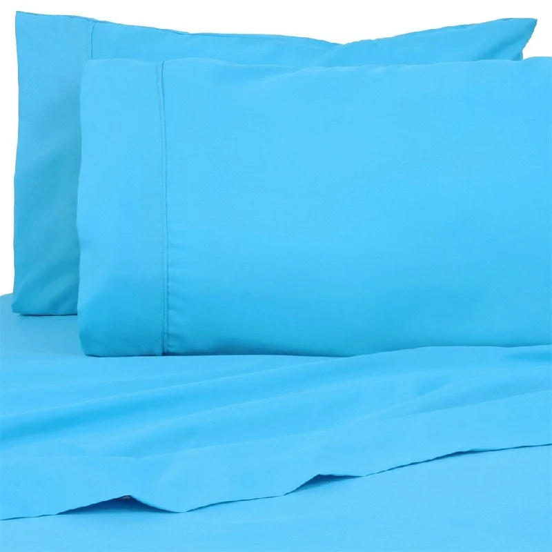 Moisture - Wicking Cotton Sheets for a Dry and Comfortable SleepSuper Bright 4 Piece Deep Pocket Hypoallerge Queen Aqua Blue