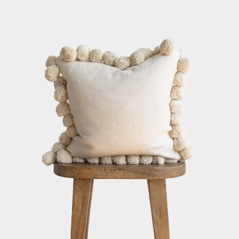 Cooling Pillows for Hot SleepersOff-White Square pom surround 18"