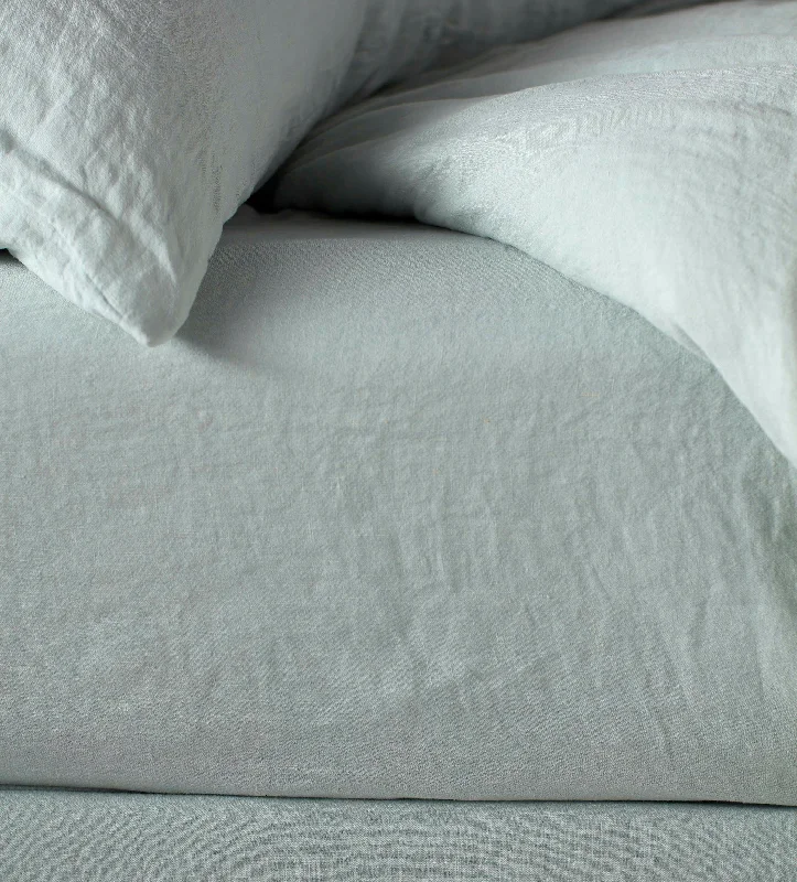 Organic Flannel Sheets for a Natural and Warm SleepDuck Egg 100% Linen Fitted Sheet