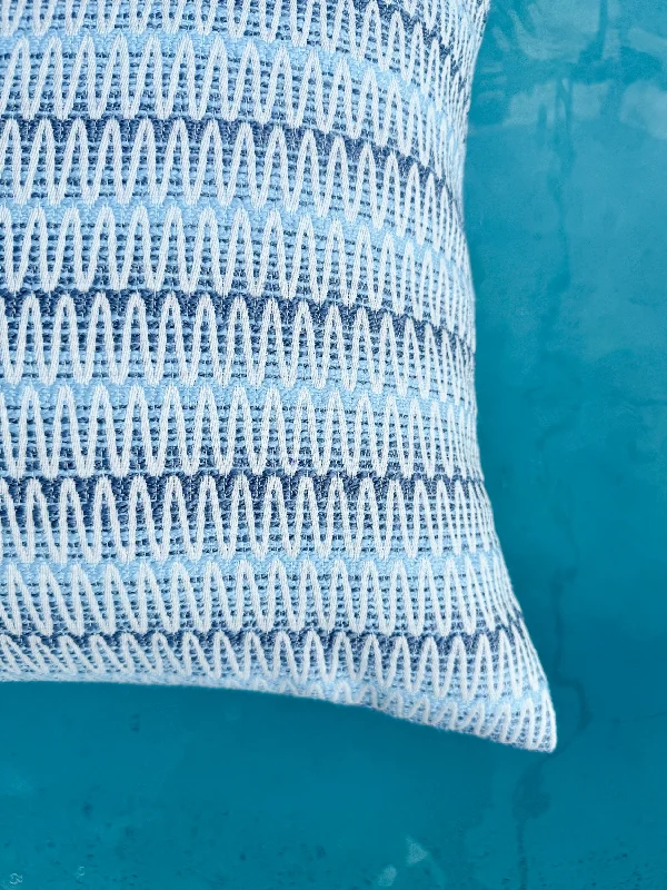 Cotton Pillows for Natural ComfortSummer Twist Blue Indoor Outdoor Floor Pillow