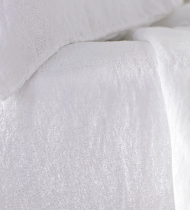 Thermal - Regulating Bamboo Sheets for All - Season ComfortWhite 100% Linen Fitted Sheet