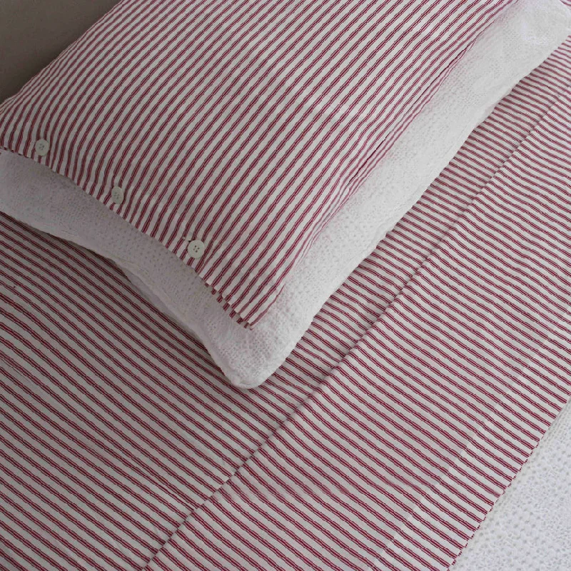 Moisture - Wicking Cotton Sheets for a Dry and Comfortable SleepCLASSIC TICKING SHEET SETS & PILLOWCASES