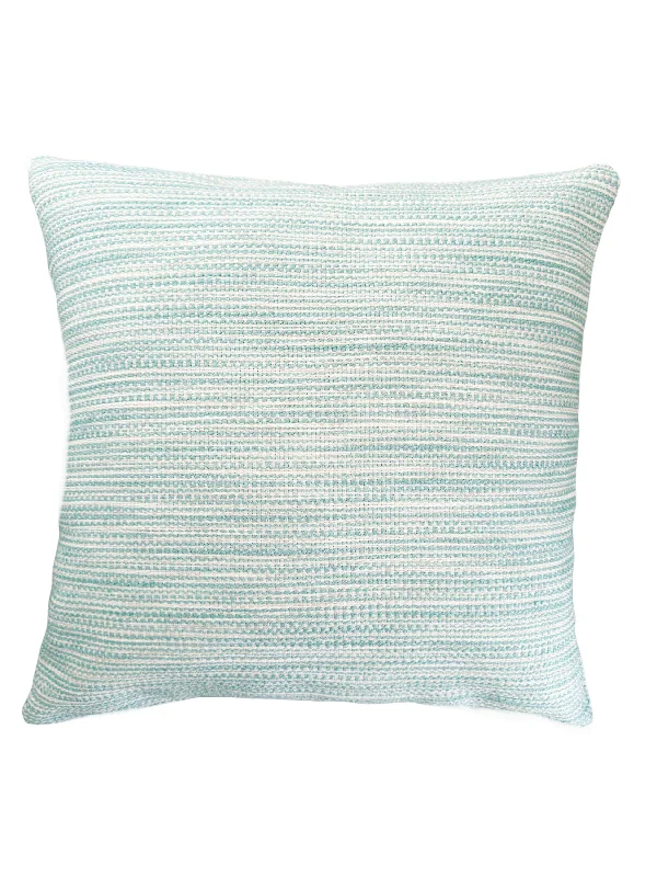 Cotton Pillows for Natural ComfortBay View Aqua 24x24 Indoor Outdoor Pillow