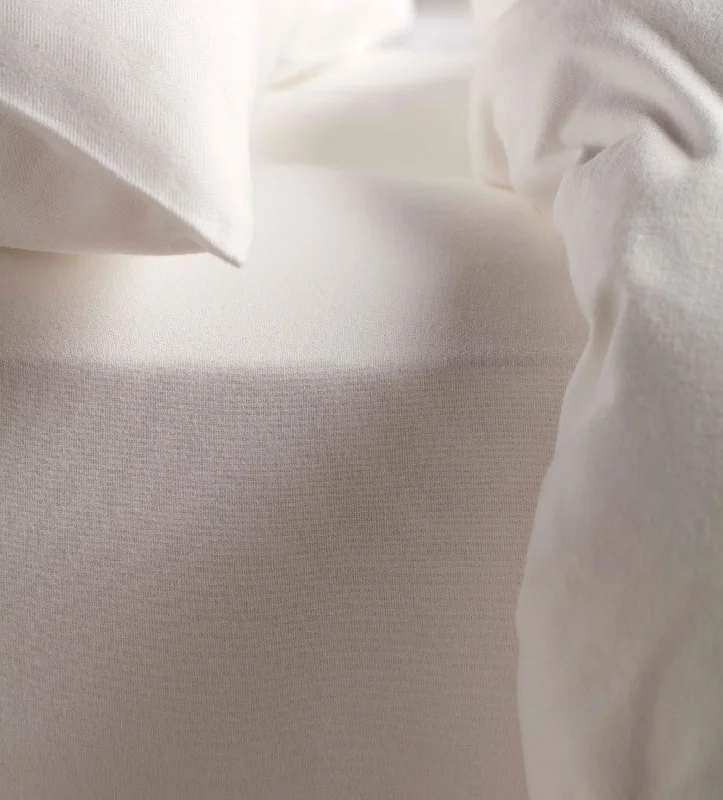 King - Size Sheet Sets with a Decorative Pillow SetWhite Brushed 100% Organic Cotton Fitted Sheet