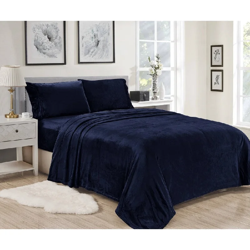 Quilted Cotton Sheets for a Warm and Inviting BedLavana Microplush Sheet Sets Twin Navy