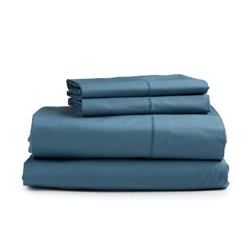 Wrinkle - Free Polyester Sheets for a Low - Maintenance BedQueen Signature Cotton Percale Sheet Set - Blue Spruce