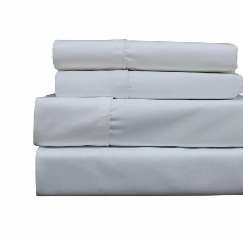 Linen - Cotton Blend Sheets for a Natural and Versatile Option400 Thread Count Linens 4-Piece Set 100% Cotton Twin Bed Sheet White