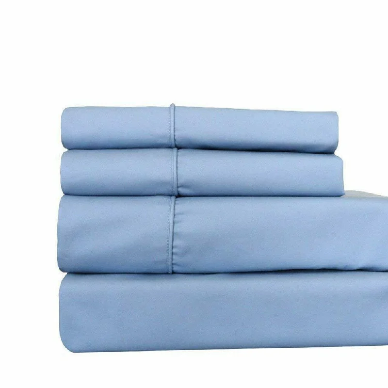 Polyester - Cotton Blend Sheets for Durability and Comfort400 Thread Count Linens 4-Piece Set 100% Cotton Twin Bed Sheet Blue