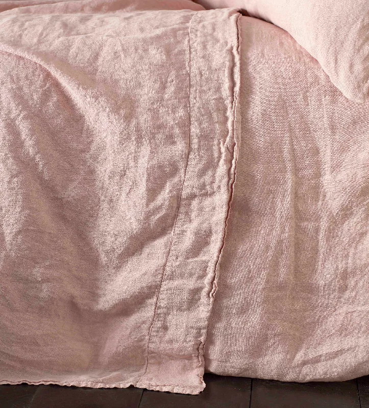 Moisture - Wicking Cotton Sheets for a Dry and Comfortable SleepBlush Pink 100% Linen Flat Sheet