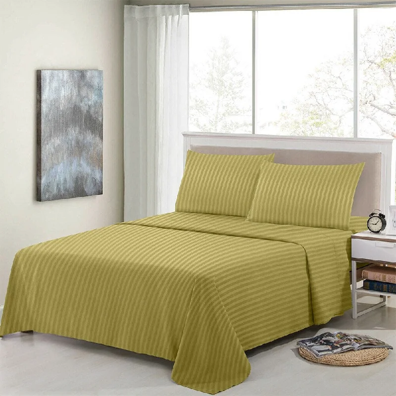 Flat Sheets with a High - Quality Finish for a Luxurious Look4 Piece Bed Sheets 1800 Count Egyptian Comfort Twin Green