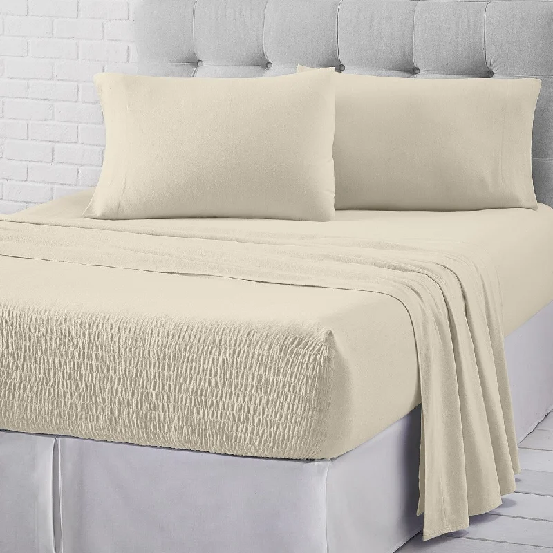 Wrinkle - Free Polyester Sheets for a Low - Maintenance BedJ. Queen New York Royal Fit Flannel Sheet Set