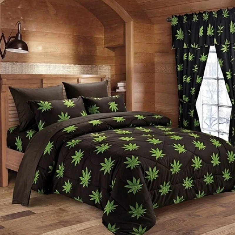 Linen - Cotton Blend Sheets for a Natural and Versatile Option6 Piece 420 Herb Bud Pot Weed Leaf Microfiber King Bed Sheets Black