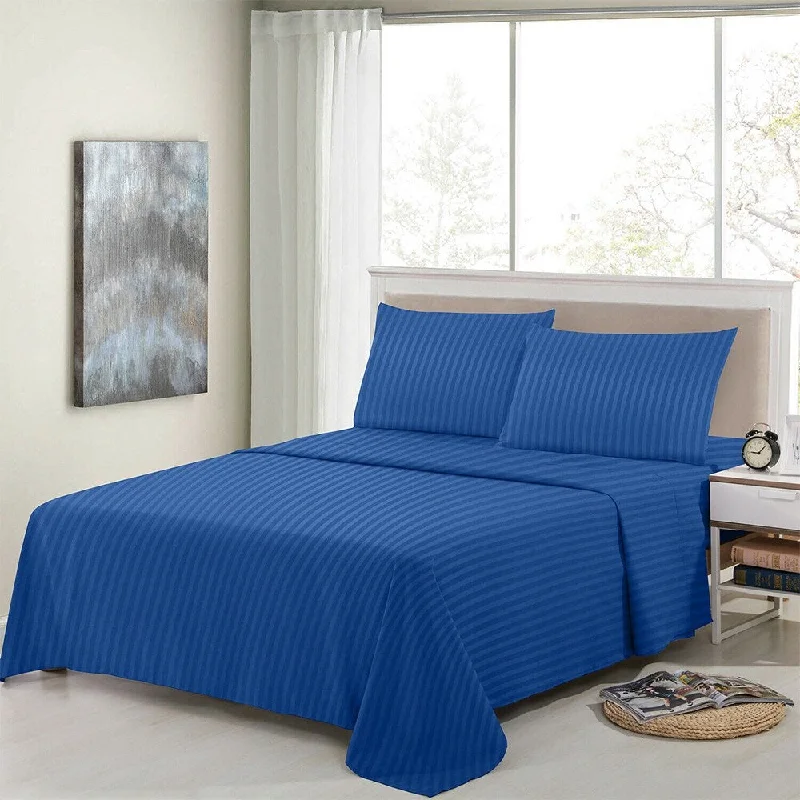 Polyester - Cotton Blend Sheets for Durability and Comfort4 Piece Bed Sheets 1800 Count Egyptian Comfort King Navy Blue