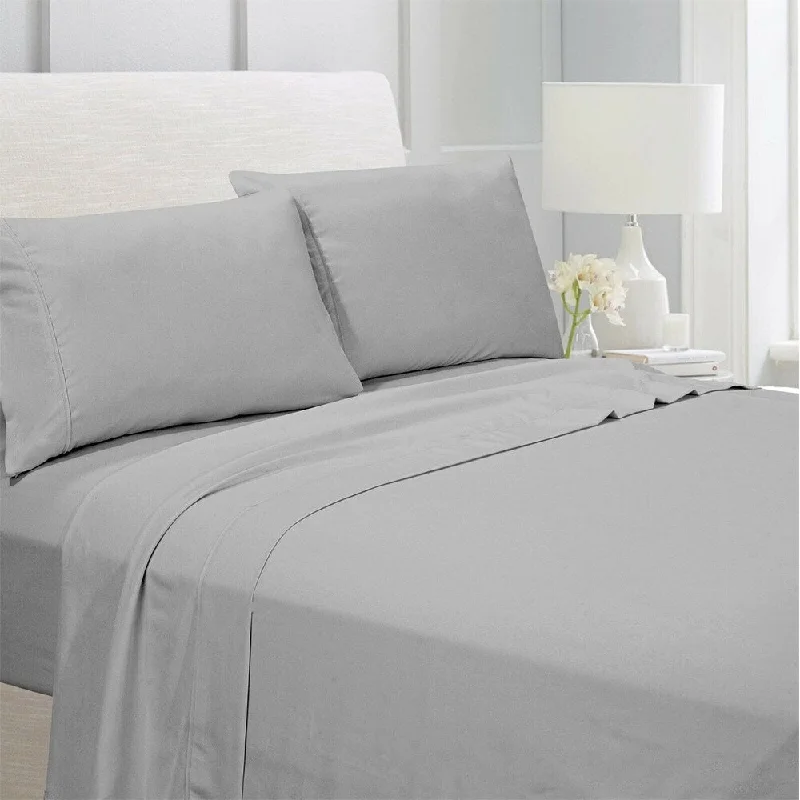 Anti - Pill Microfiber Sheets for a Smooth AppearanceEgyptian Comfort 1800 Count 4 Piece Bed Sheet Set Full Grey