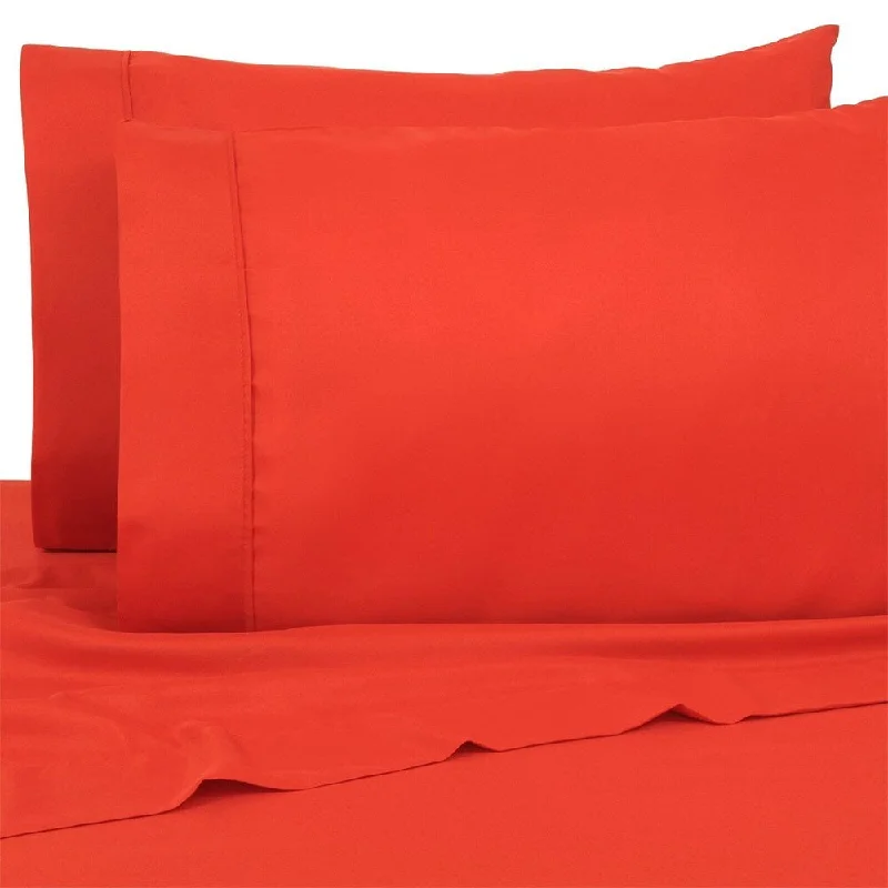 Fitted Sheets with Reinforced Corners for Long - Lasting UseSuper Bright 4 Piece Deep Pocket Hypoallerge Full Hot Red