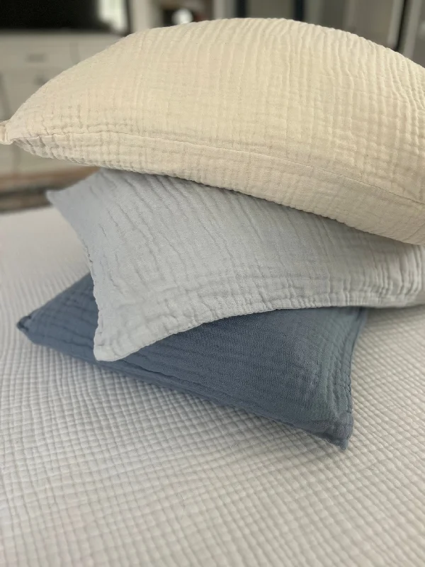 Soft and Fluffy Pillows for Bedroom ComfortOrganic Muslin Standard Pillow Covers