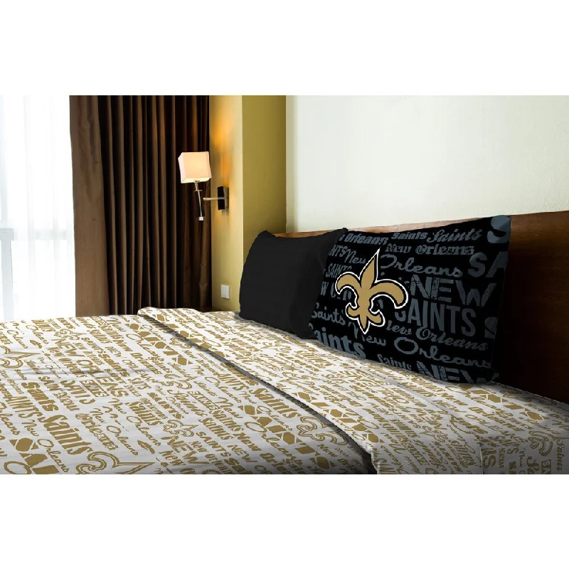 Moisture - Wicking Cotton Sheets for a Dry and Comfortable SleepNFL 820 Saints Anthem Twin Sheet Set