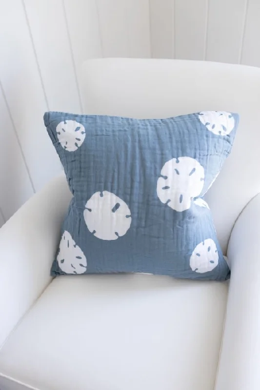 Adjustable Pillows for Customized ComfortSand Dollar Slate Organic Muslin 22" Throw Pillowcase