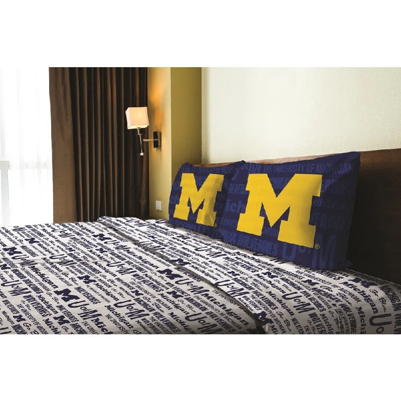 Anti - Pill Microfiber Sheets for a Smooth AppearanceCOL 821 Michigan Full Sheet Set Anthem - Multi