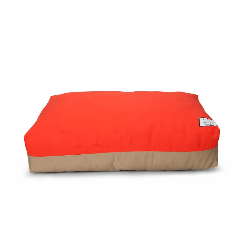 Square Pillows for Modern Home DecorFlip Stitch Bed in Orange & Khaki