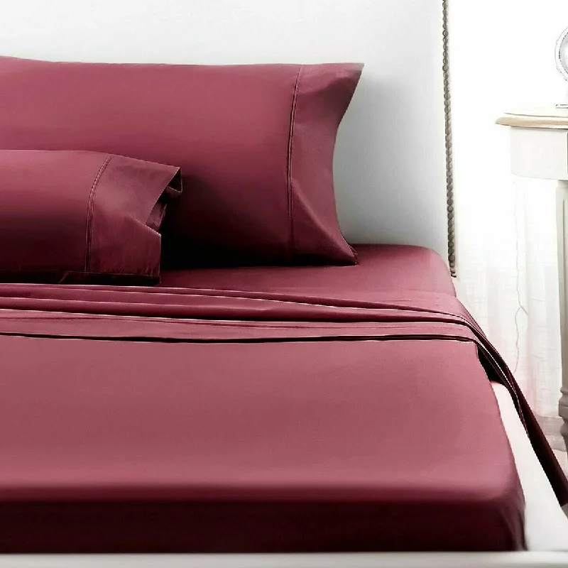 Sheet Sets with Multiple Pillowcase Options4 Piece Deep Pocket 1800 Count Luxury Sheet Set Twin Bugandy