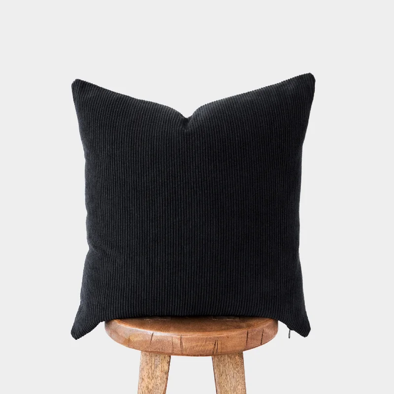 Bolster Pillows for Sofa DecorationBlack Corduroy - 18" | 22"| 12" x 20"