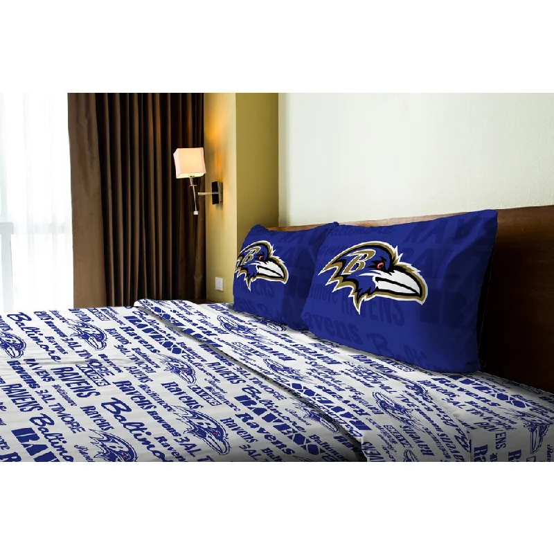 Sheet Sets with Multiple Pillowcase OptionsNFL 821 Ravens Anthem Full Sheet Set