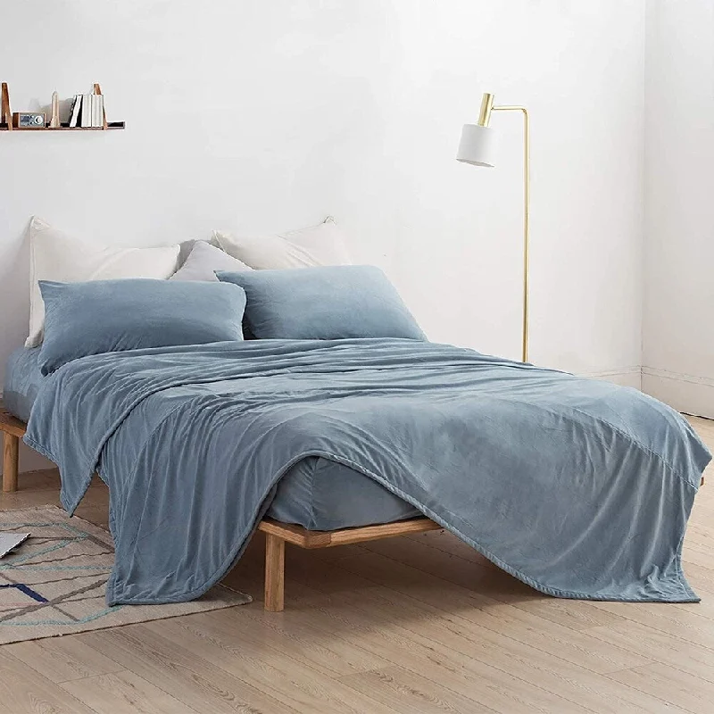 Jersey - Knit Sheets for a Comfortable and Casual BedBaby Bird - Coma Inducer® Sheets - Smoke Blue