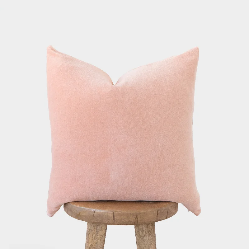 Cotton Pillows for Natural ComfortBlush Pink Velvet  - 18" | 22"