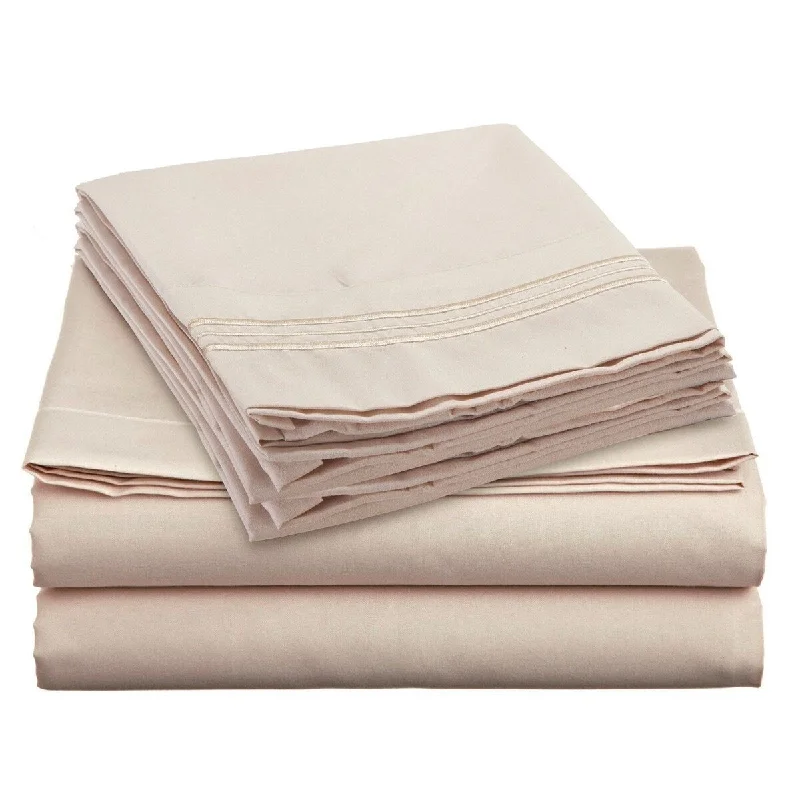 Polyester - Cotton Blend Sheets for Durability and Comfort4 Piece 1600 Count Super Soft Sheet Set Twin Cream