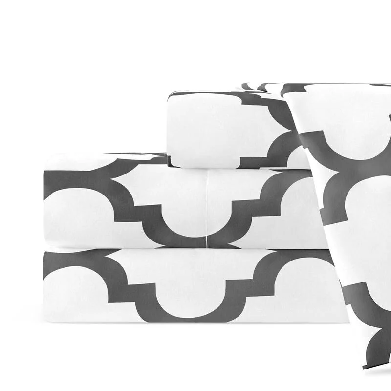 Organic Flannel Sheets for a Natural and Warm SleepPorch & Den Santa Anita Quatrefoil Pattern 4-piece Sheet Set