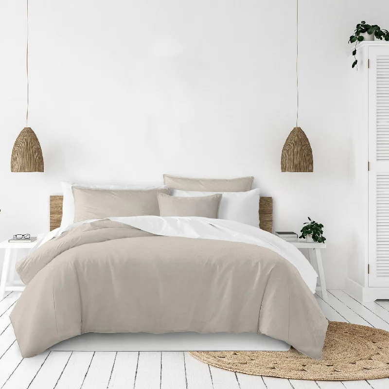 Geometric - patterned duvet covers for a modern and stylish lookBraxton Natural Bedding