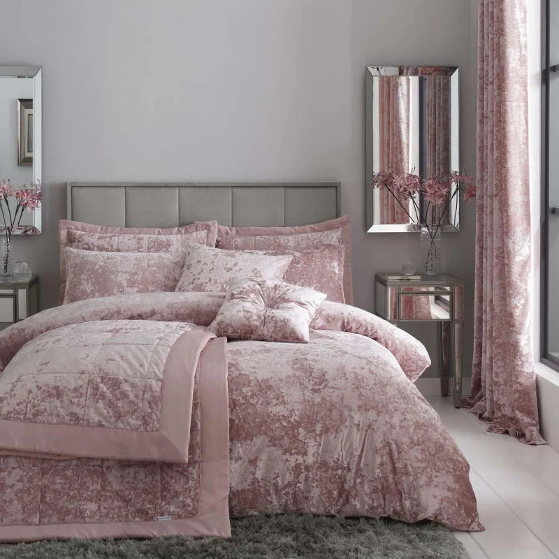 Mid - priced duvet covers with a good balance of quality and costCrushed Velvet Duvet Cover Set Blush