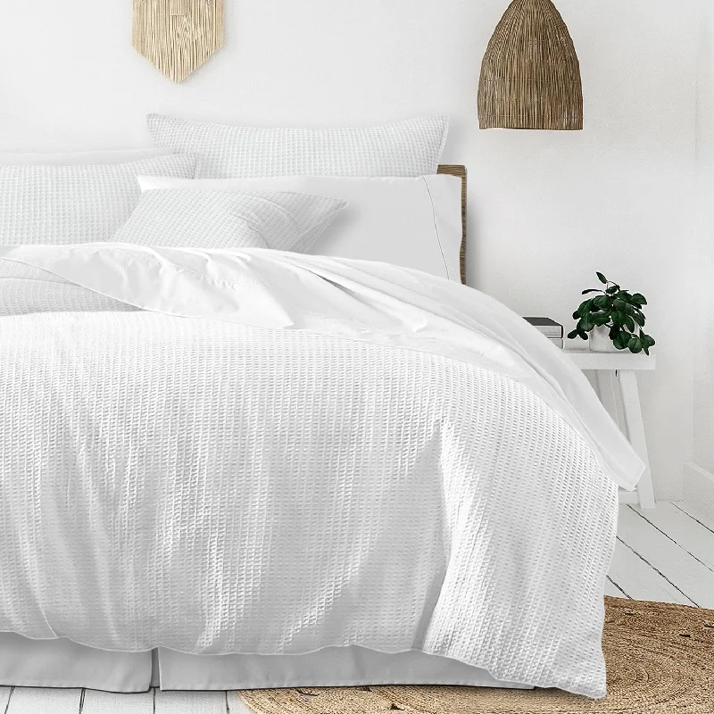 Duvet covers that work well with memory - foam mattresses for added comfortClassic Waffle White Bedding