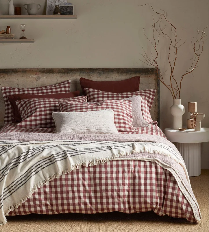 Custom - sized duvet covers to fit unique or non - standard bed framesConker Gilbert Gingham Brushed 100% Organic Cotton Duvet Cover