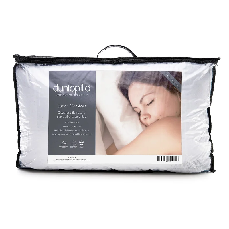 Custom - sized duvet covers to fit unique or non - standard bed framesDunlopillo Super Comfort Deep Profile Latex Pillow - Medium/Firm Support