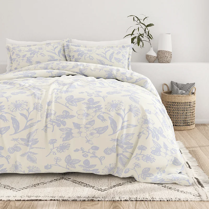 King - size duvet covers to fit large king - sized beds perfectlyGarden Pattern 3-Piece Duvet Cover Set