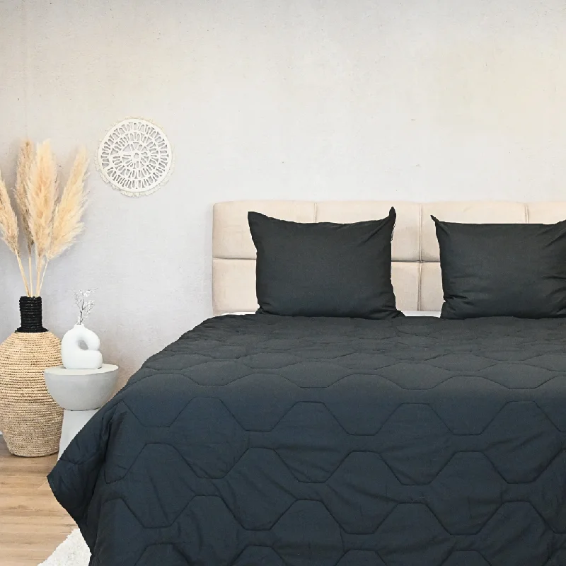 Moisture - wicking duvet covers to prevent night sweatsHappyDuvet Black - All season Coverless duvet