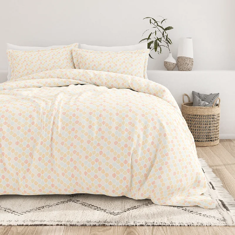 Dry - clean - only duvet covers with high - end materials and delicate designsLeaf Pattern 3-Piece Duvet Cover Set