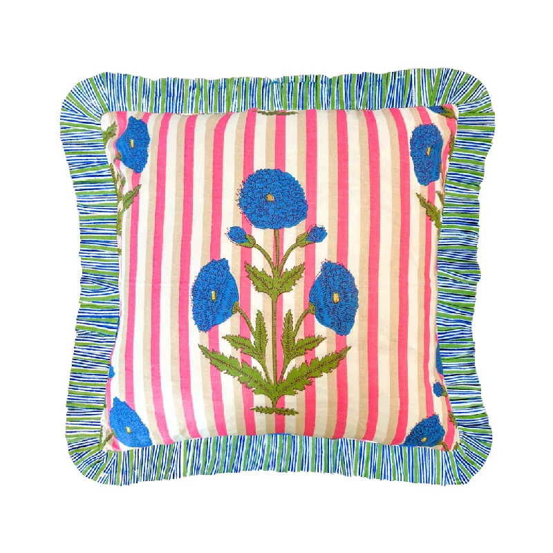 Abstract - designed duvet covers to add an artistic flair to the bedroomMarigold Stripes Block Print Throw Pillow, Pink