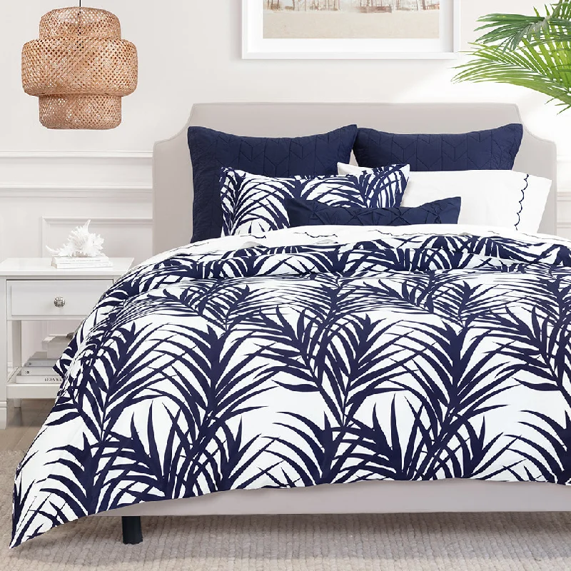 Bamboo - derived duvet covers with antibacterial and moisture - wicking propertiesNavy Blue Laguna Duvet Cover