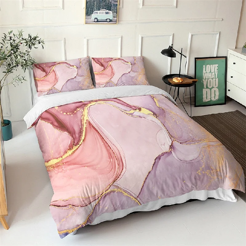 Flannel duvet covers for warmth in cold weatherNordic Simple  Light Pink Single Double Duvet Cover Set Girl  Abstract Art Pattern Bed Linen Twin Queen Quilt Cover Pillowcase