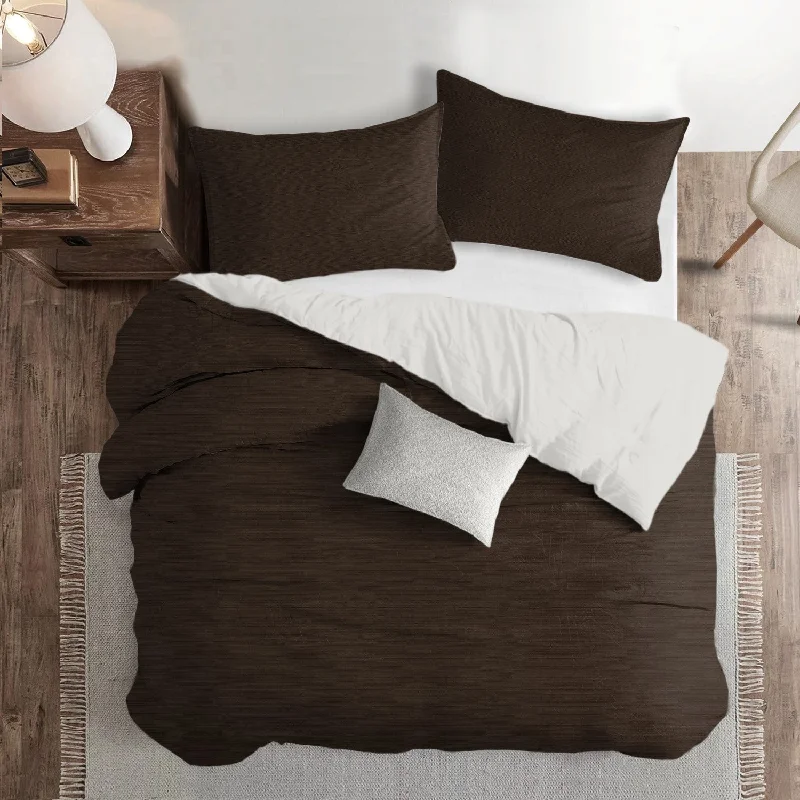 Microfiber duvet covers that are affordable and easy to care forNova Chocolate Bedding