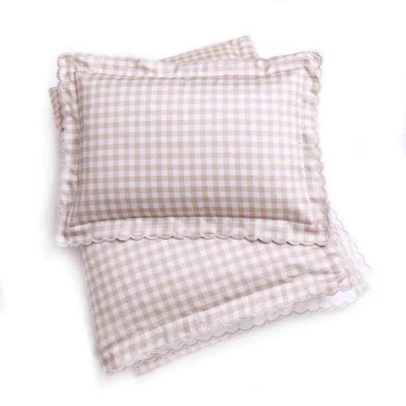 King - size duvet covers to fit large king - sized beds perfectlyPicnic Gingham Toddler Duvet - Beige